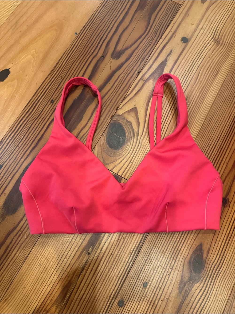 Left On Friday Vibrant Coral Bralette with Double-Strap Detail